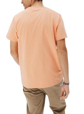 Camiseta El Pulpo con bolsillo naranja para hombre