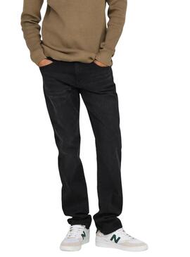 Pantalón vaquero Only and Sons Weft negro para hombre