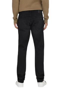 Pantalón vaquero Only and Sons Weft negro para hombre
