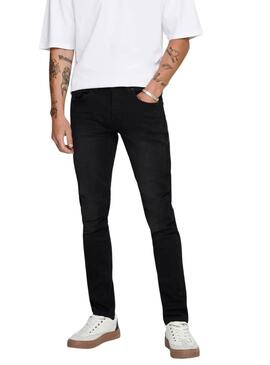 Pantalón vaquero Only and Sons Loom negro para hombre