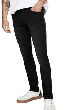 Pantalón vaquero Only and Sons Loom negro para hombre
