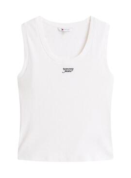 Camiseta Tommy Jeans Slim Script blanco para mujer