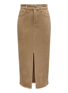 Falda Only Stina marrón para mujer