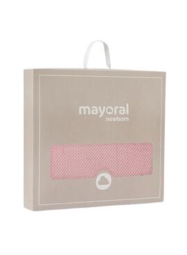 Manta Mayoral de pelo doble rosa para bebé