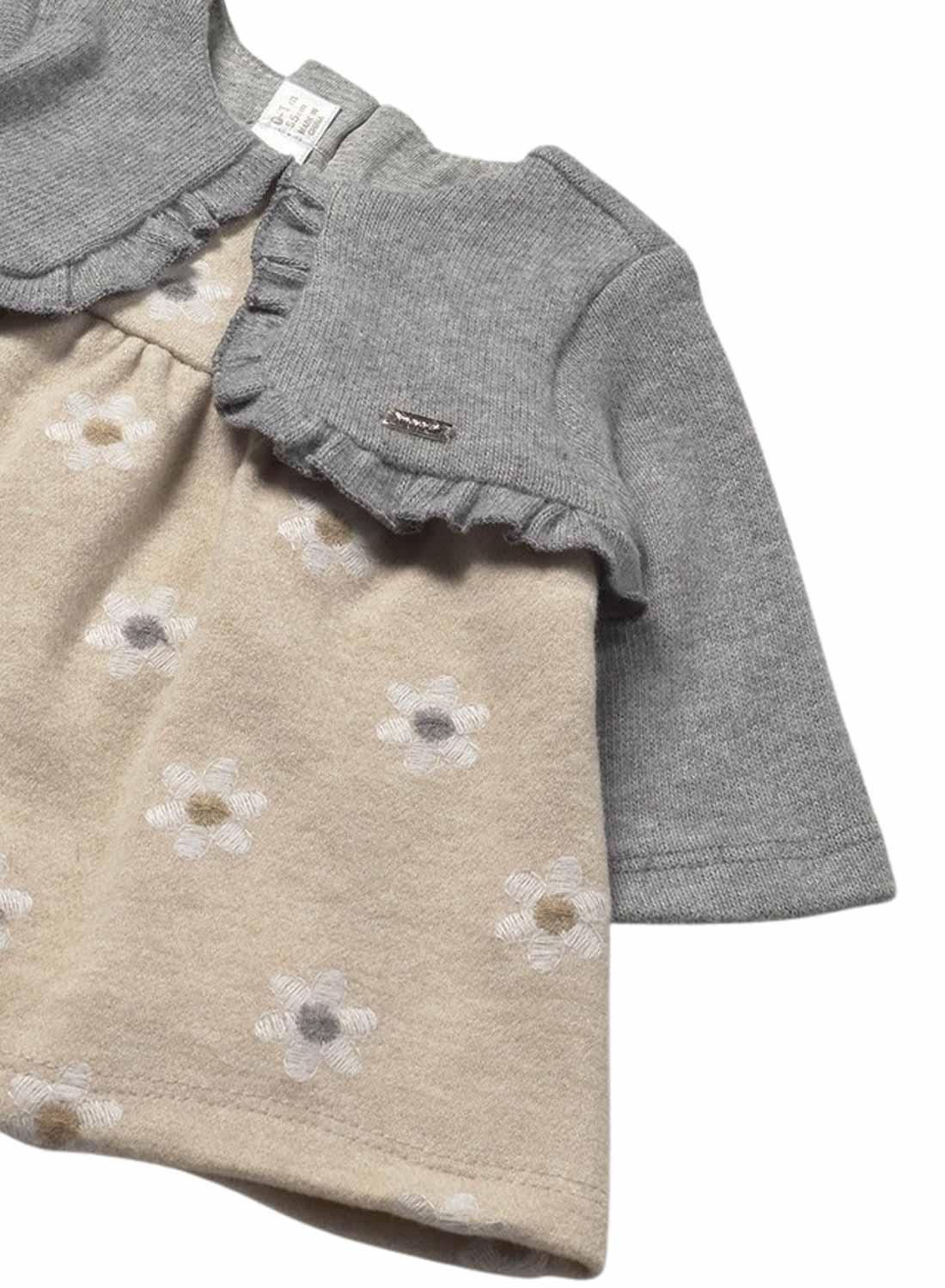 Vestido Mayoral con chaqueta gris para bebé
