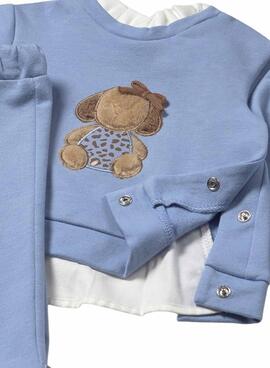 Conjunto Mayoral sudadera y pantalón azul bebé