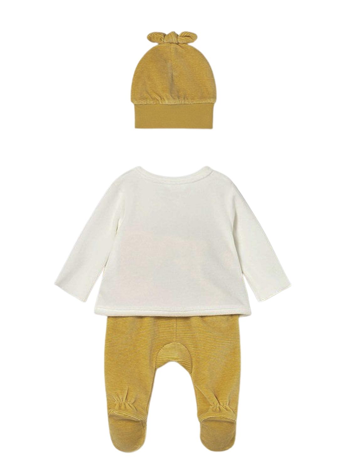 Conjunto Mayoral 3 piezas polaina amarillo bebé