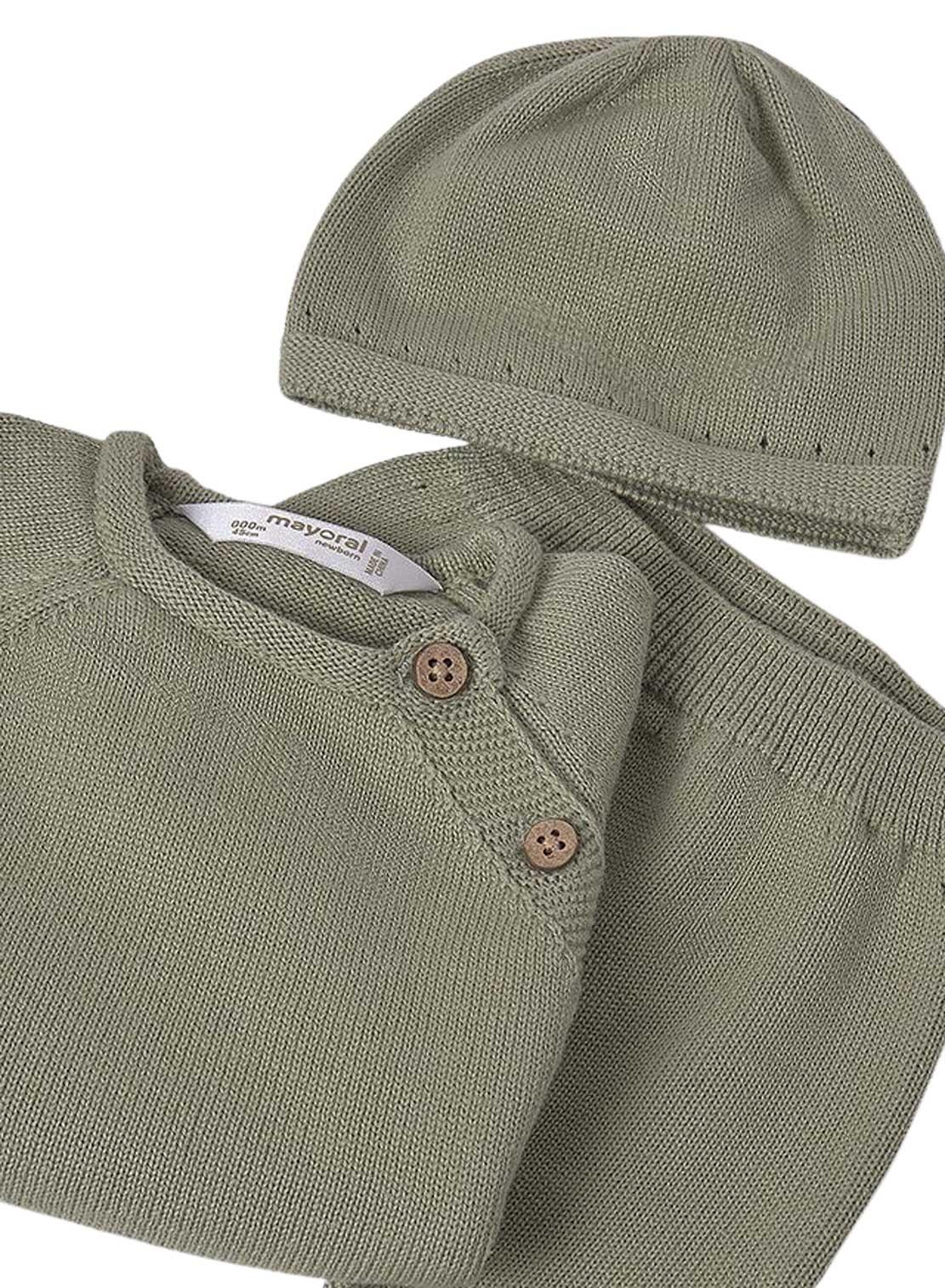 Conjunto regalo 3 piezas Mayoral tricot verde bebé