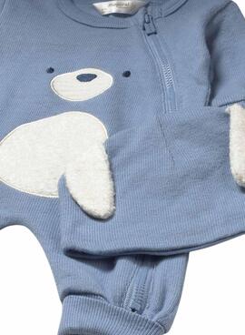 Pelele Mayoral oso con gorro azul para bebé