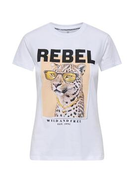Camiseta Only Vibe blanco para mujer