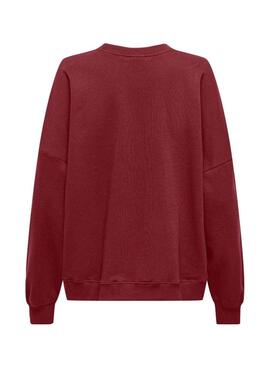 Sudadera Only Bila Bear granate para mujer