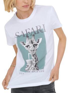 Camiseta Only Vibe Girafa blanco para mujer