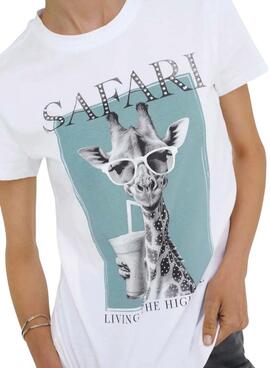 Camiseta Only Vibe Girafa blanco para mujer