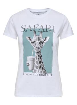 Camiseta Only Vibe Girafa blanco para mujer