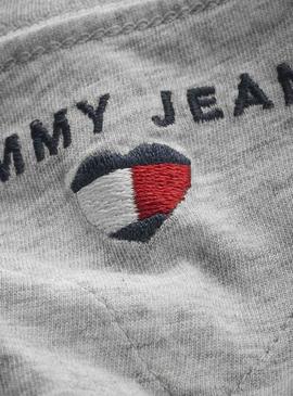 Camiseta Tommy Jeans Phrase Gris Mujer
