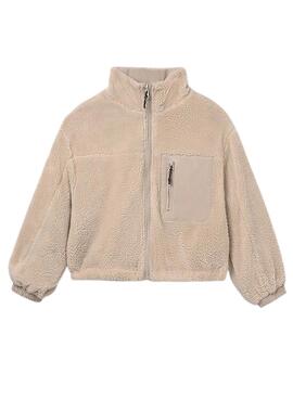 Chaquetón Mayoral reversible beige para niña