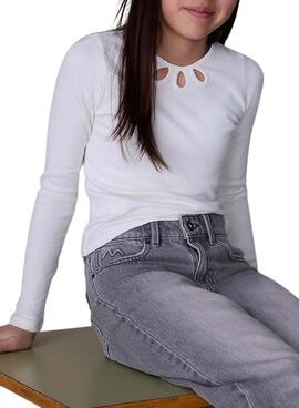 Camiseta Mayoral canale cut out blanco para niña