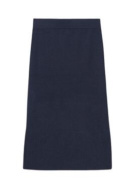 Falda Mayoral midi tricot marino para niña