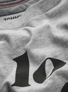 Camiseta Tommy Jeans Phrase Gris Mujer