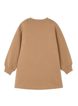 Vestido Mayoral felpa evasé camel para niña