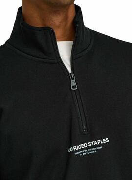 Sudadera Only and Sons Curated Zip negro para hombre