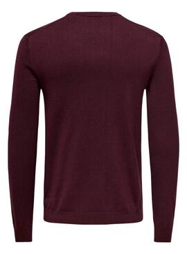 Jersey Only and Sons Wyler granate para hombre