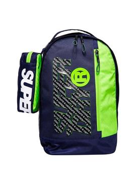 Mochila Superdry Zac Marino y Verde Hombre