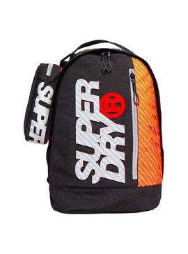 Mochila Superdry Zac Negro y Naranja Para Hombre