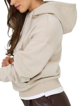Sudadera Only Best hood beige para mujer