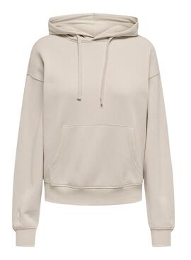 Sudadera Only Best hood beige para mujer