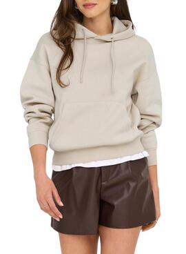 Sudadera Only Best hood beige para mujer