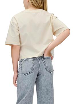 Camiseta Calvin Klein Towling Monologo Beige niña