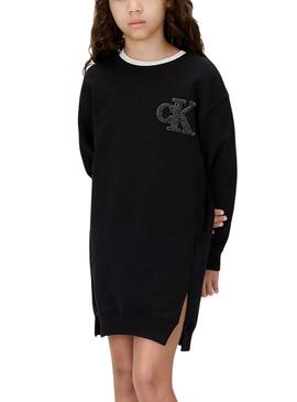 Vestido Calvin Klein Towling Monogram negro niña