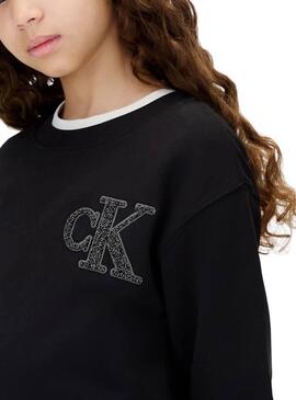 Vestido Calvin Klein Towling Monogram negro niña