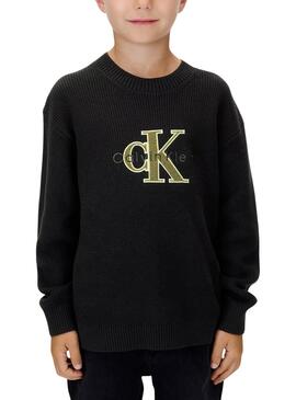 Jersey Calvin Klein Towelling Logo negro para niño