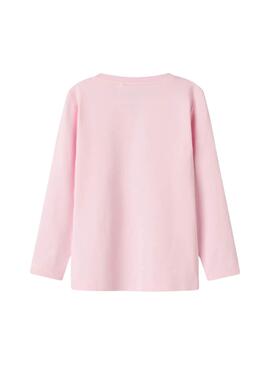 Camiseta Name It Lira rosa corazón para niña