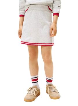 Falda Tommy Hilgiger Varsity de punto gris niña