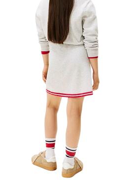 Falda Tommy Hilgiger Varsity de punto gris niña
