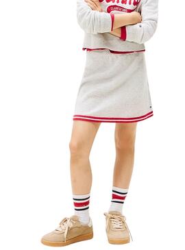 Falda Tommy Hilgiger Varsity de punto gris niña