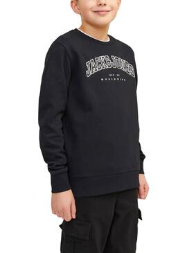 Sudadera Jack and Jones Caleb Varsity negro niño
