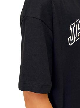 Camiseta Jack and Jones Caleb Varsity negro niño