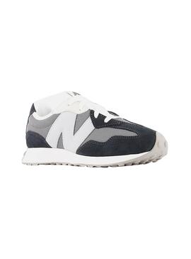 Zapatillas New Balance 327 gris y negro niños 