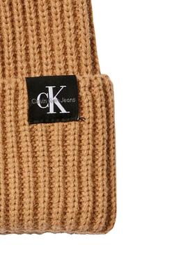Set gorro y bufanda Calvin Klein camel para niños