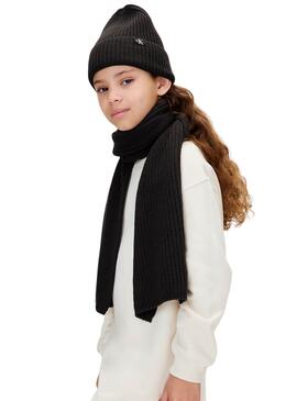 Set gorro y bufanda Calvin Klein negro para niños