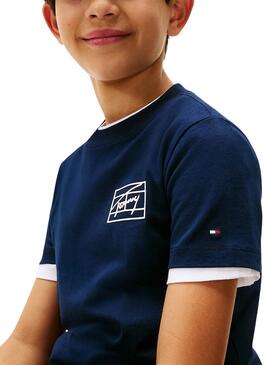 Camiseta Tommy Hilfiger Varsity logo marino niño