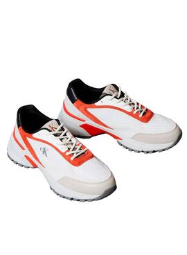 Zapatillas Calvin Klein Jeans Hike Runner blanco y naranja para hombre
