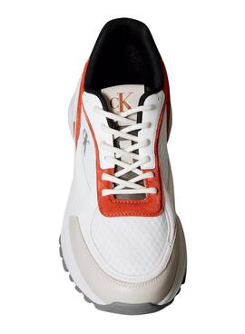 Zapatillas Calvin Klein Jeans Hike Runner blanco y naranja para hombre