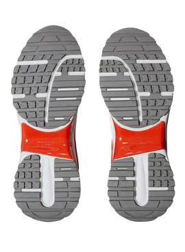 Zapatillas Calvin Klein Jeans Hike Runner blanco y naranja para hombre