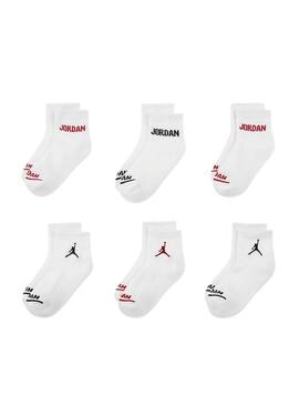 Pack calcetines Jordan blanco para niña y niño