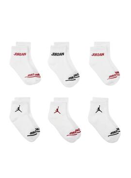 Pack calcetines Jordan blanco para niña y niño